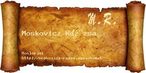 Moskovicz Rózsa névjegykártya